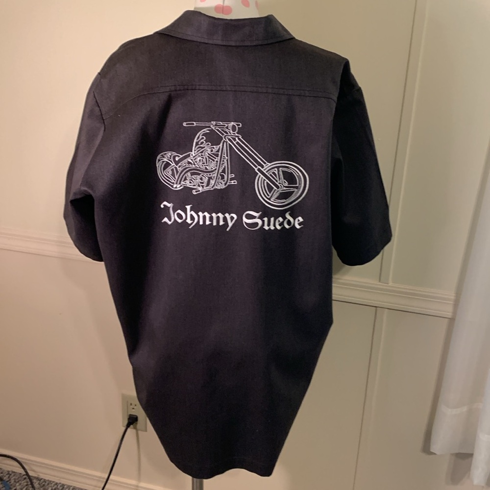 Johnny Suede Vintage Men’s Button Down Shirt  Sz Extra Large Black/Gray Like NEW